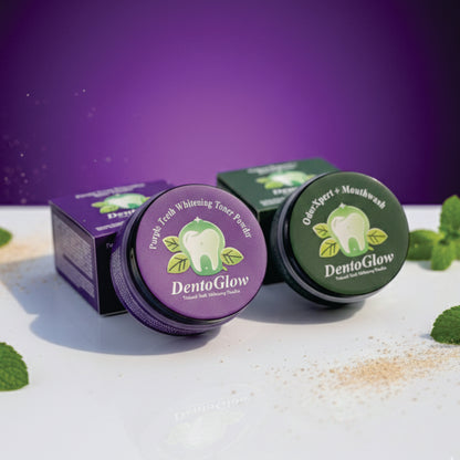 Dento Glow Combo Pack | OdorXpert + Purple Teeth Whitening Powder