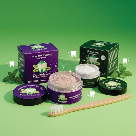 Dento Glow Combo Pack | OdorXpert + Purple Teeth Whitening Powder